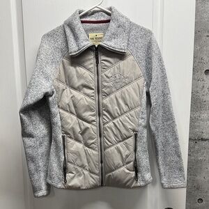 Women's Gray and Cream Puffer Jacket